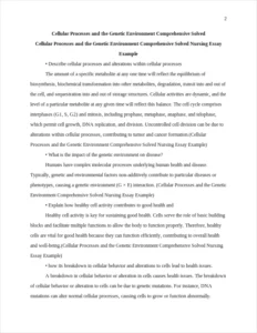 Cellular Processes and the Genetic Environment Comprehensive Solved Nursing Essay Example – page 2