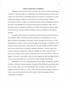 Ethical Considerations in Healthcare-Nursing Essay Samples – page 2