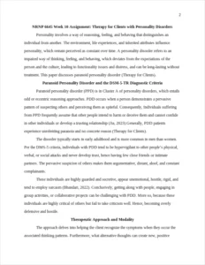 NRNP 6645 Week 10 Assignment: Therapy for Clients with Personality Disorders-Nursing Essay Examples – page 2