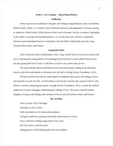 Week 5: Art Creation – Music/Dance/Poetry-Nursing Essay Samples – page 2