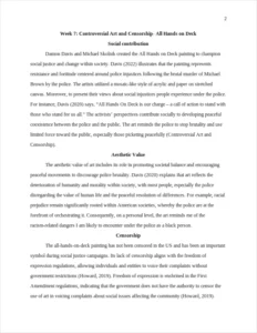 Week 7: Controversial Art and Censorship- All Hands on Deck-Nursing Essay Examples – page 2