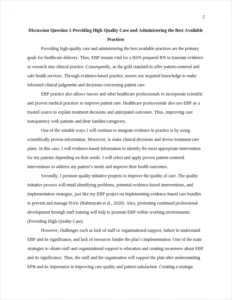 Discussion Question 2-Providing High-Quality Care and Administering the Best Available Practices-Nursing Essay Examples – page 2