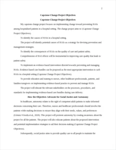 Capstone Change Project Objectives – page 2