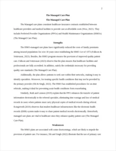 The Managed Care Plan – page 2