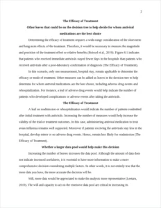 The Efficacy of Treatment – page 2