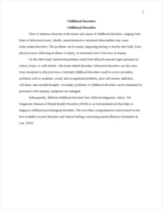 Childhood Disorders – page 2