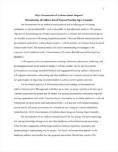 Dissemination of Evidence-Based Proposal-Nursing Paper Examples – page 2