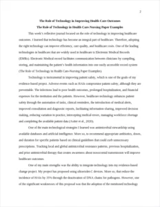The Role of Technology in Health Care-Nursing Paper Examples – page 2