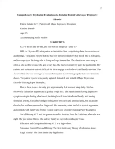 Major Depressive Disorder-Nursing Paper Examples – page 2