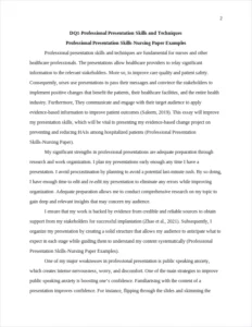 Professional Presentation Skills-Nursing Paper – page 2