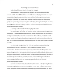 Leadership and Economic Models-Nursing Paper Examples – page 2
