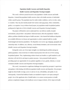 Health Concerns and Disparities-Nursing Examples – page 2