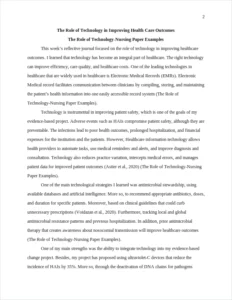 The Role of Technology-Nursing Paper Examples – page 2