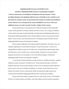 Regulating Health Insurance-Nursing Paper Examples – page 2