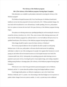 Solvency of the Medicare program-Nursing Paper – page 2