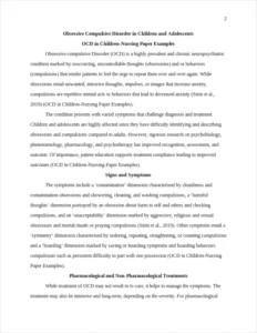 OCD in Children-Nursing Paper Examples – page 2