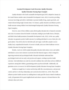 Quality Education-Nursing Paper Examples – page 2