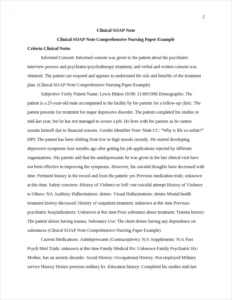 Clinical SOAP Note Comprehensive Nursing Paper Example – page 2