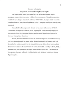 Response to Instructor-Nursing Paper Examples – page 2