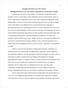 Managing Side Effects across the Lifespan Comprehensive Nursing Paper Example – page 2