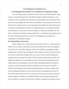 Crisis Management in Psychiatric Care Comprehensive Nursing Paper Example – page 2