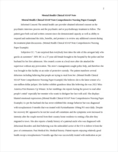 Mental Health Clinical SOAP Note Comprehensive Nursing Paper Example – page 2