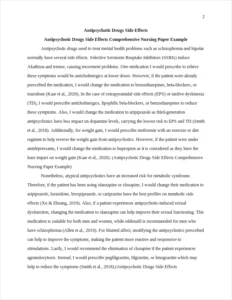 Antipsychotic Drugs Side Effects Comprehensive Nursing Paper Example – page 2