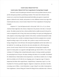 Social Anxiety Clinical SOAP Note Comprehensive Nursing Paper Example – page 2