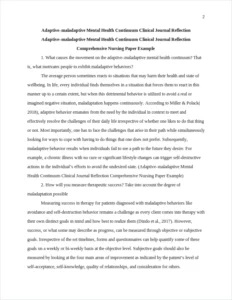 Adaptive–maladaptive Mental Health Continuum Clinical Journal Reflection Comprehensive Nursing Paper Example – page 2