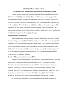 LEGBTQI Behavioral Mental Health Comprehensive Nursing Paper Example – page 2