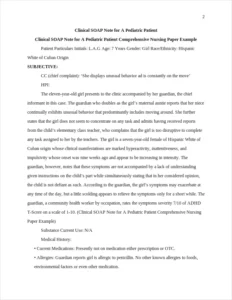 Clinical SOAP Note for A Pediatric Patient Comprehensive Nursing Paper Example – page 2