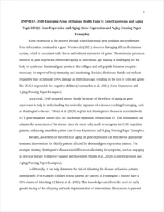 Gene Expression and Aging-Nursing Paper Example – page 2