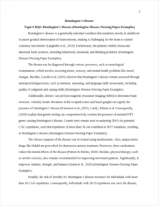 Huntington Disease-Nursing Paper Examples – page 2