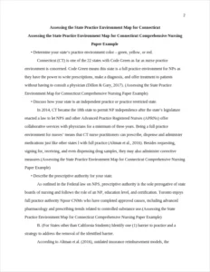 Assessing the State Practice Environment Map for Connecticut Comprehensive Nursing Paper Example – page 2