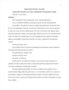 Hyperactivity Disorder Case Study Comprehensive Nursing Paper example – page 2