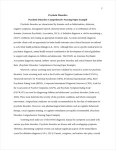 Psychotic Disorders Comprehensive Nursing Paper Example – page 2