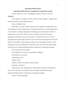 Oppositional defiant disorder Comprehensive Nursing Paper Example – page 2
