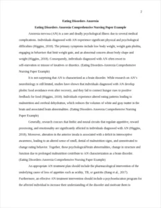 Eating Disorders-Anorexia Comprehensive Nursing Paper Example – page 2