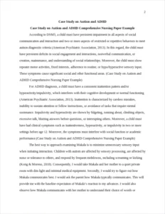 Case Study on Autism and ADHD Comprehensive Nursing Paper Example – page 2