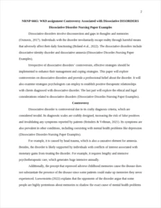 Dissociative Disorder-Nursing Paper Examples – page 2