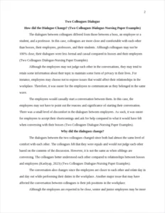 Two Colleagues Dialogue-Nursing Paper Examples – page 2