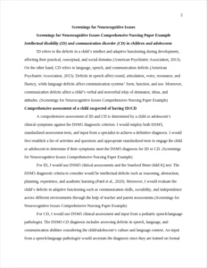 Screenings for Neurocognitive Issues Comprehensive Nursing Paper Example – page 2