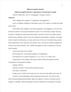 Mild neurocognitive disorder Comprehensive Nursing Paper Example – page 2
