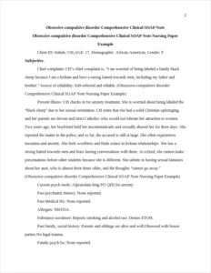 Obsessive-compulsive disorder Comprehensive Clinical SOAP Note Nursing Paper Example – page 2