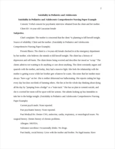 Suicidality in Pediatrics and Adolescents Comprehensive Nursing Paper Example – page 2