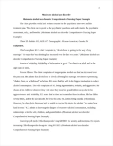 Moderate alcohol use disorder Comprehensive Nursing Paper Example – page 2