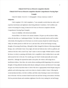 Clinical SOAP Note on Obsessive-compulsive disorder Comprehensive Nursing Paper Example – page 2
