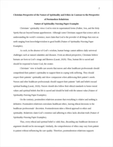 Nature of Spirituality-Nursing Paper Examples – page 2