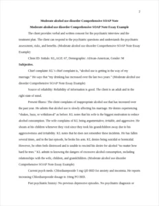 Moderate alcohol use disorder Comprehensive SOAP Note Essay Example – page 2