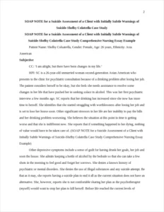 SOAP NOTE for a Suicide Assessment of a Client with Initially Subtle Warnings of Suicide-Shelby Colatrella Case Study Comprehensive Nursing Essay Example – page 2